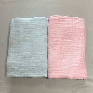 Pair of muslin cotton swaddle blankets